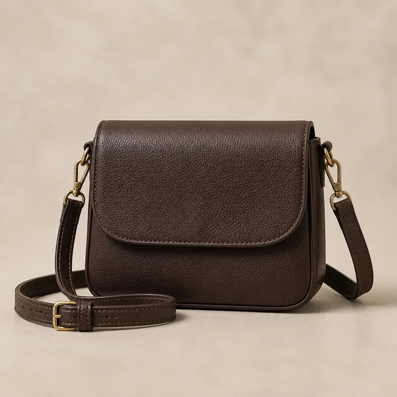 Crossbody handbag with metal hardware, chain strap and zip detailing