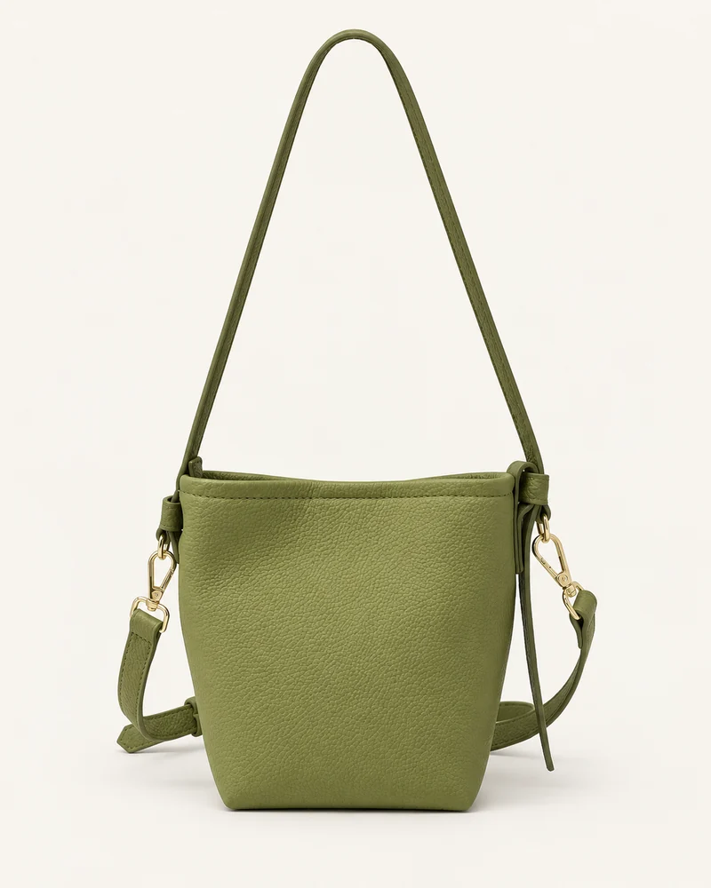 Olive Structured Bucket Bag — unbranded OEM development sample BR-BKT-005