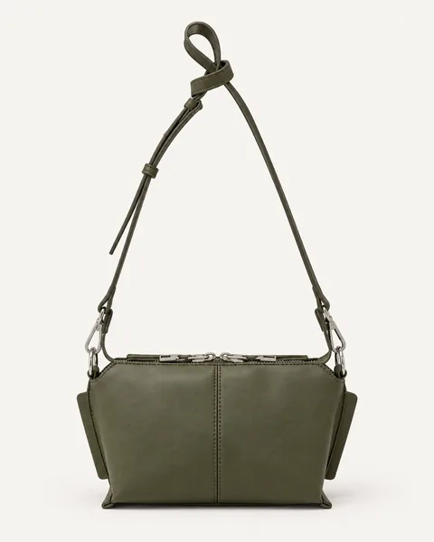 Olive Mini Trapeze Crossbody Bag — unbranded OEM development sample BR-CRB-001