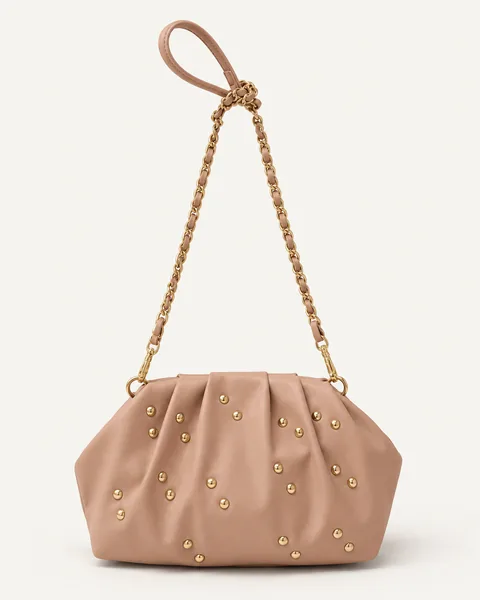 Blush Studded Pouch Crossbody Bag — unbranded OEM development sample BR-CRB-004