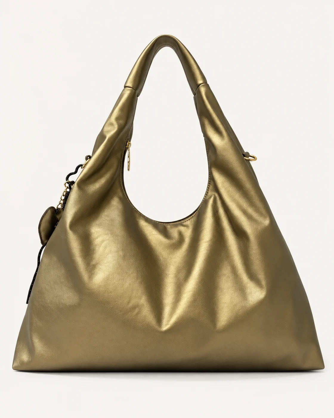 Metallic Gold Slouch Hobo Bag — unbranded OEM development sample BR-HBO-004