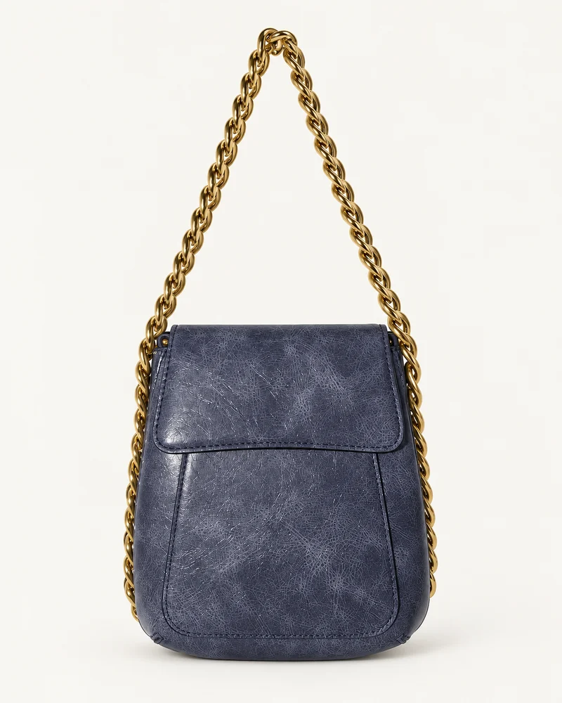 Blue Chain-Strap Shoulder Bag — unbranded OEM development sample BR-SHD-002
