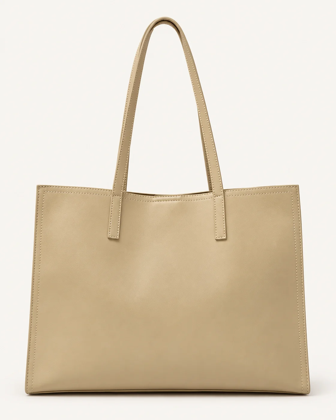 Sand Minimal Shopper Tote Bag — unbranded OEM development sample BR-TOT-004