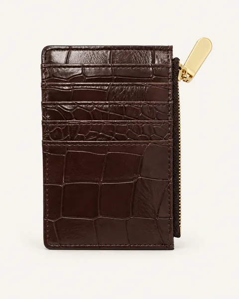 Croc-Effect Zip Card Holder — unbranded OEM development sample BR-WLT-001