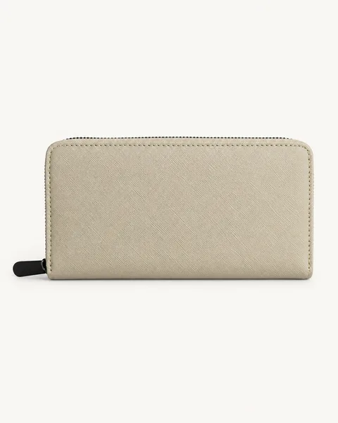Taupe Long Zip-Around Wallet — unbranded OEM development sample BR-WLT-003