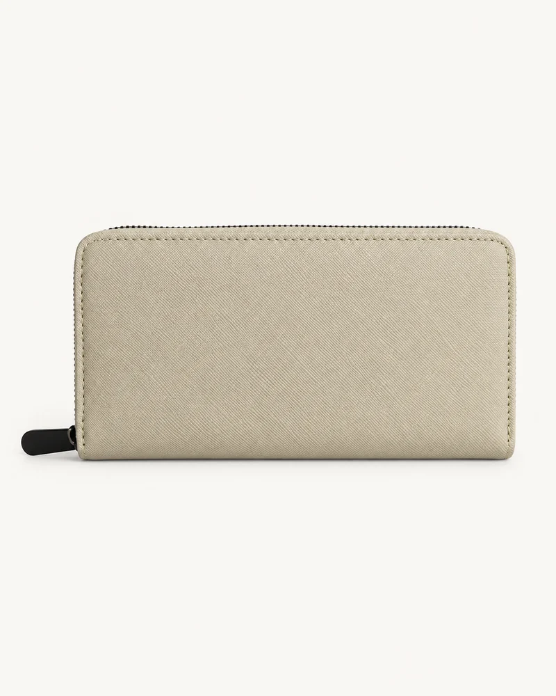 Taupe Long Zip-Around Wallet — unbranded OEM development sample BR-WLT-003