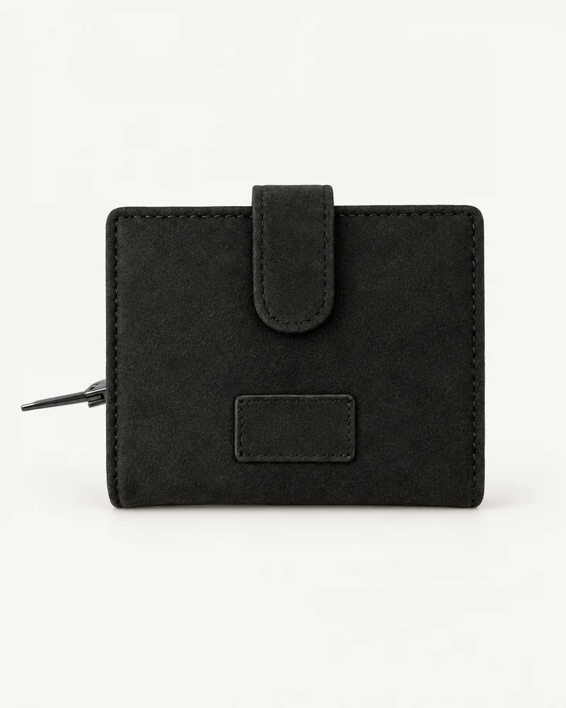 Black Tab-Fastening Wallet — unbranded OEM development sample BR-WLT-004