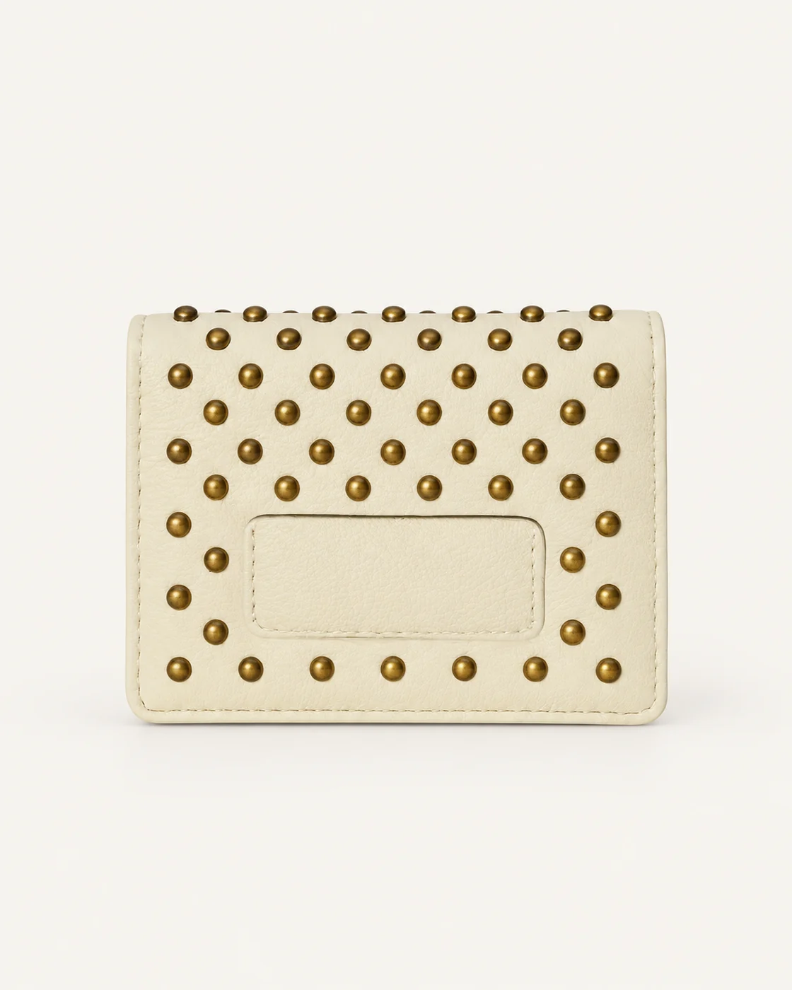 Cream Studded Compact Wallet — unbranded OEM development sample BR-WLT-005